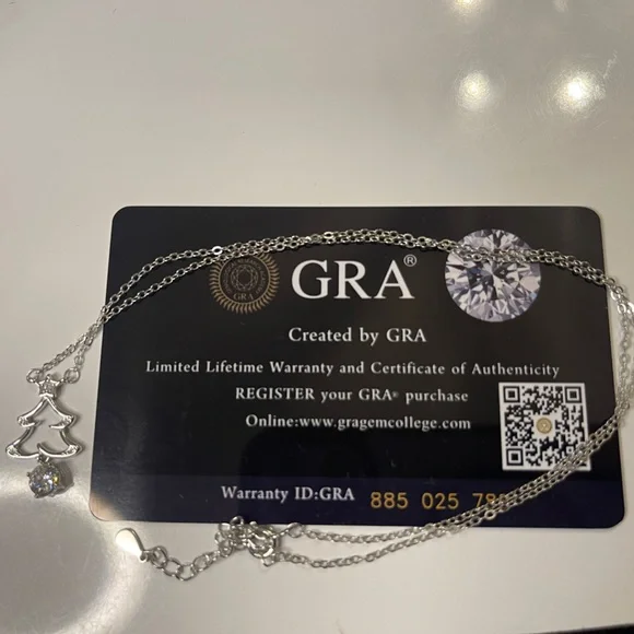 .5 ct GRA certified Moissanite white gold on 925 Christmas Tree necklace - Picture 4 of 5